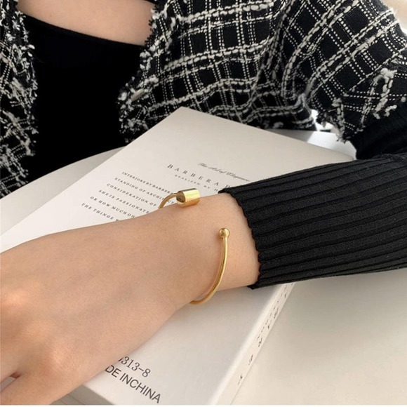 18k Gold Plated Bangle Bracelet\ 3pc - Picture 8 of 9